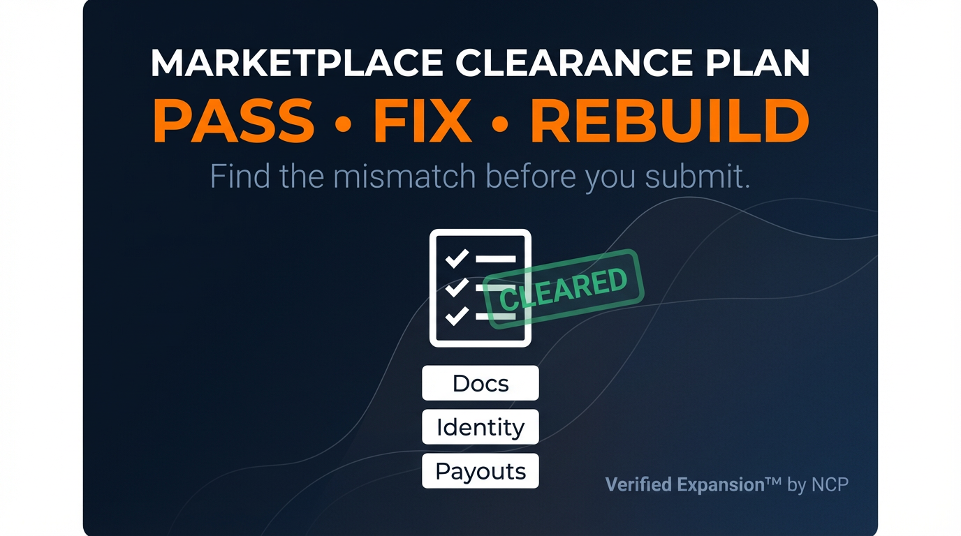Marketplace Clearance Plan